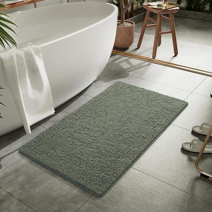 LOCHAS Luxury Bathroom Rug Shaggy Bath Mat 24 x 44 Inch, Washable Non Slip Bath - Image 7