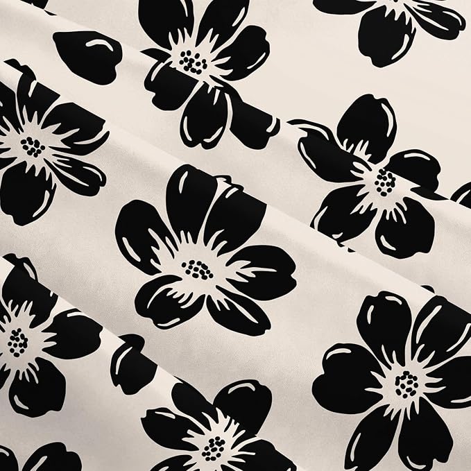 Decorative Black Floral Throw Pillow Covers 18 x 18 Inch Set of 2 - Image 7