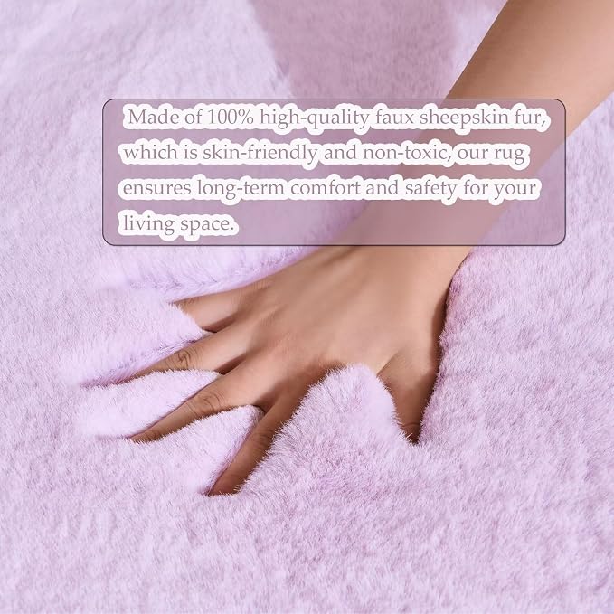 1700GSM Fuzzy Faux Sheepskin Fur Area Rug, Extra Soft Faux Fur Mat, Fluffy - Image 9