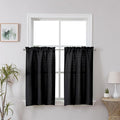 Chyhomenyc Black Faux Linen Textured Small Cafe Curtains, 30x30 Inch, Light by Chyhomenyc
