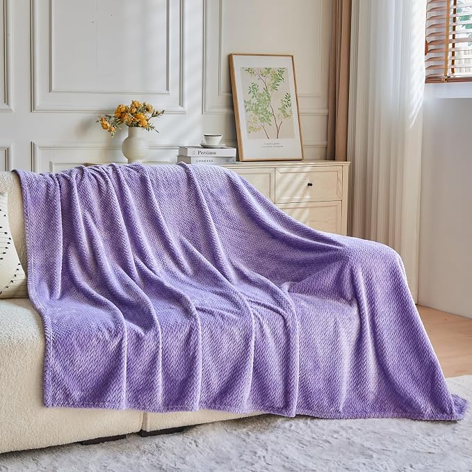NEWCOSPLAY Super Soft Queen Blanket Lavender Premium Silky Flannel Fleece - Image 9