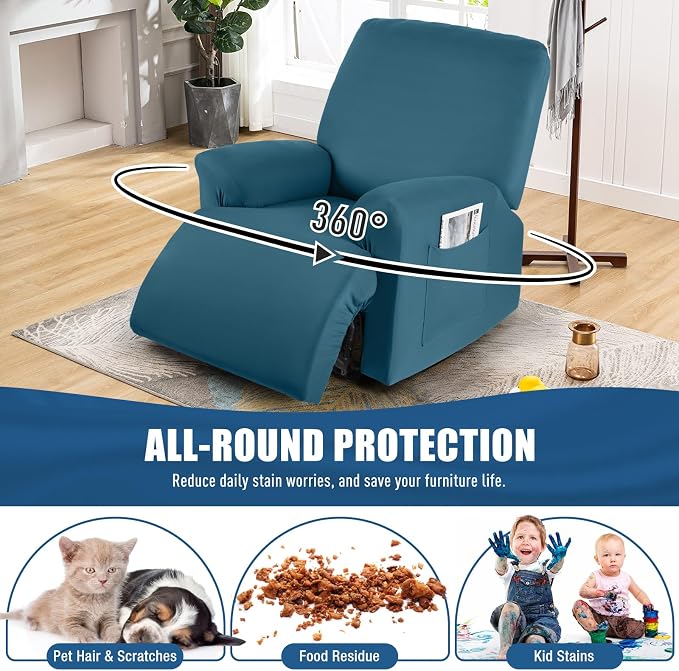 TAOCOCO Stretch Recliner Chair Covers 3-Pieces Recliner Seat Covers - Image 5