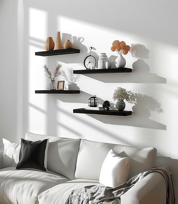 PHPH Wood Floating Shelves for Wall, Wooden Wall Shelves for Bedroom - Image 4