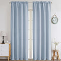 Chyhomenyc Aqua Curtains 78 Inch Length 2 Panels Set, Faux Linen Textured Light by Chyhomenyc