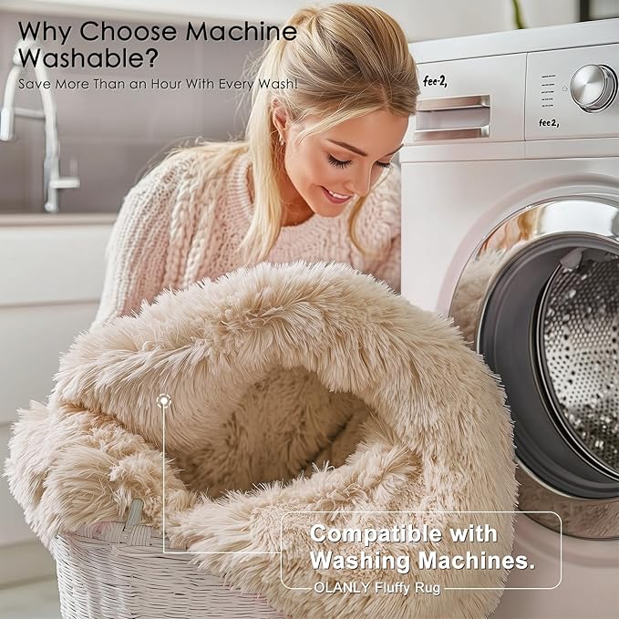 OLANLY 6x6 Area Rugs for Living Room Bedroom, Machine Washable Soft Fluffy - Image 2