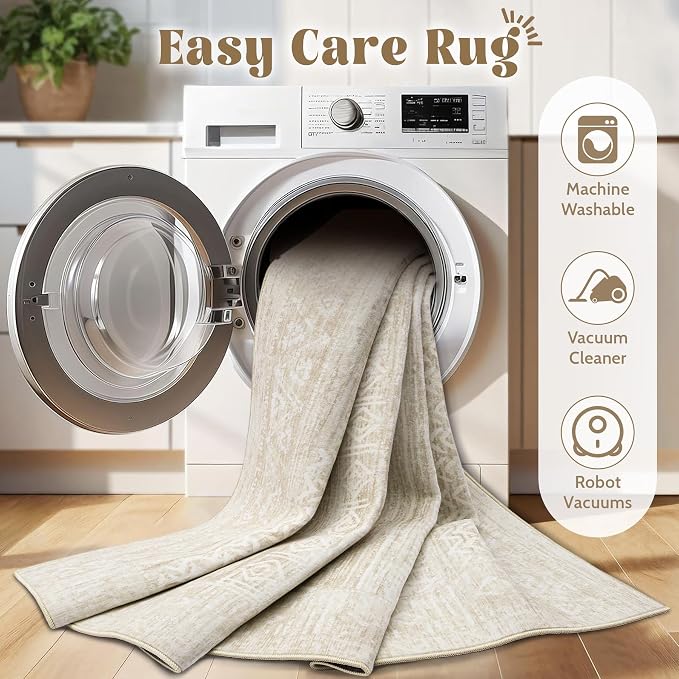 Washable Area Rug 5x7: Moroccan Rug - Image 4