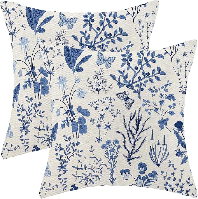 AEIOAE Summer Pillow Covers 24x24 Inch Set of 2, Seasonal Floral Outdoor by AEIOAE