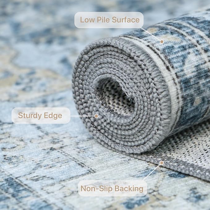 GENIMO 6FT Round Area Rugs for Living Room, Circle Rugs Machine Washable Low - Image 4