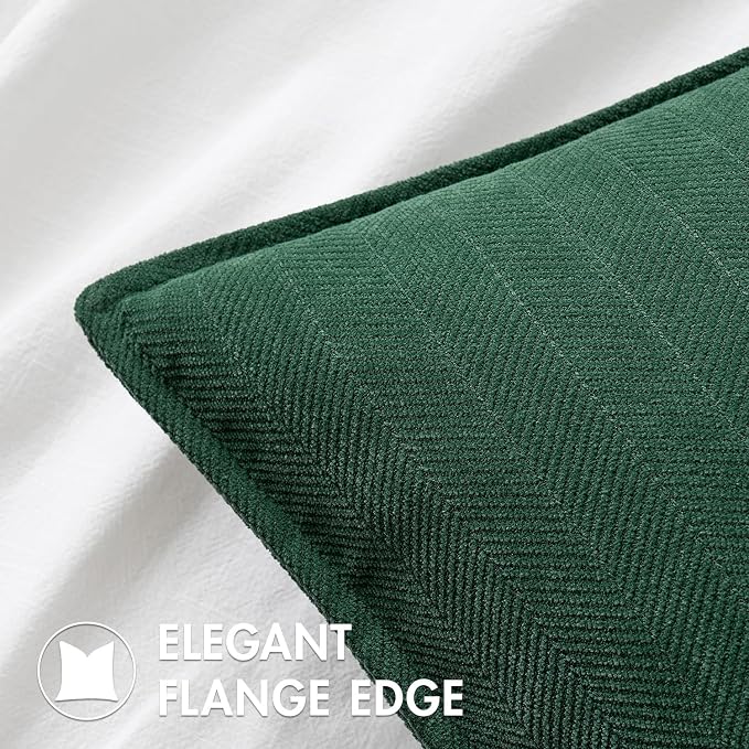 MIULEE Pack of 2 Green Decorative Pillow Covers 22x22 Inch Soft Chenille - Image 4