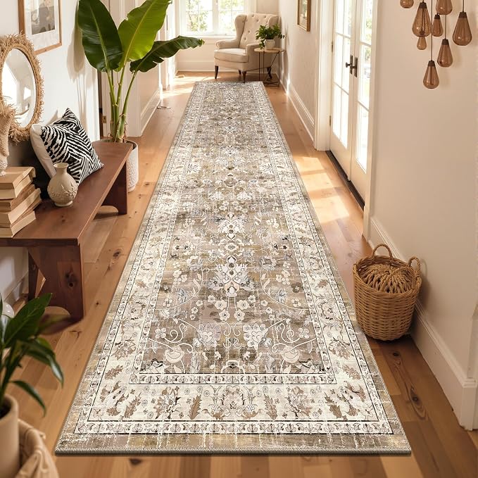 LOKHOM Washable Runner Rug, 3x12 Non-Slip Vintage Kitchen Runner Rug - Image 4