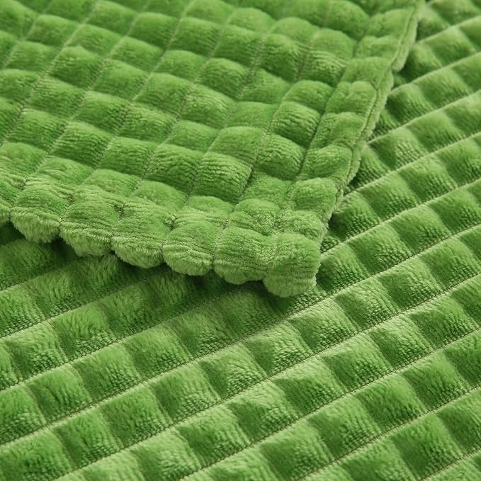Puncuntex Flannel Fleece Throw Blanket Apple Green 50"×60", Super Soft Plush - Image 7