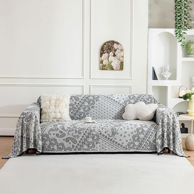ROOMLIFE Black Couch Covers for Sofa, Sofa Covers Washable Non Slip Furniture by ROOMLIFE
