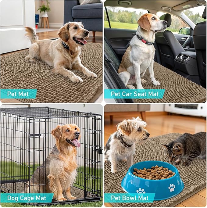 OLANLY Dog Door Mat for Muddy Paws 34x21, Absorbs Moisture and Dirt, Absorbent - Image 7