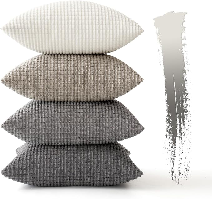MIULEE Timeless Neutral Pillow Covers 16x16 Inch Set of 4 Mid Century Modern - Image 6