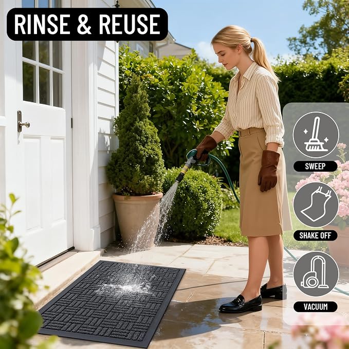 OLANLY Front Door Mat Outside Entrance 59x23, Heavy Duty Sturdy Natural Rubber - Image 7