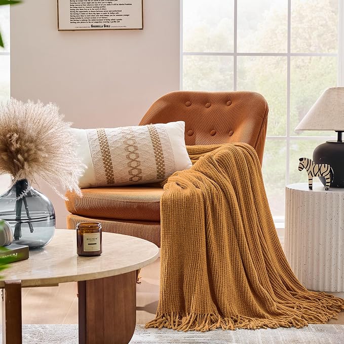 inhand Brown Throw Blanket for Couch Bed, Fall Home Decorative Soft Chunky - Image 2