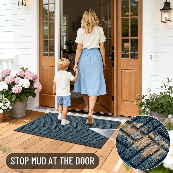 OLANLY Front Door Mat Outside Entrance 47x32, Heavy Duty Sturdy Natural Rubber - Image 7