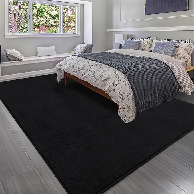 Soft Rugs for Living Room 6x9 Black, Minimalist Area Rug for Bedroom Nursery - Image 6