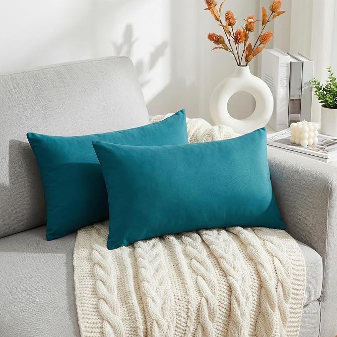 Thmyo 4-Pack 100% Cotton Lumbar Comfortable Solid Decorative Throw Pillow Case - Image 2