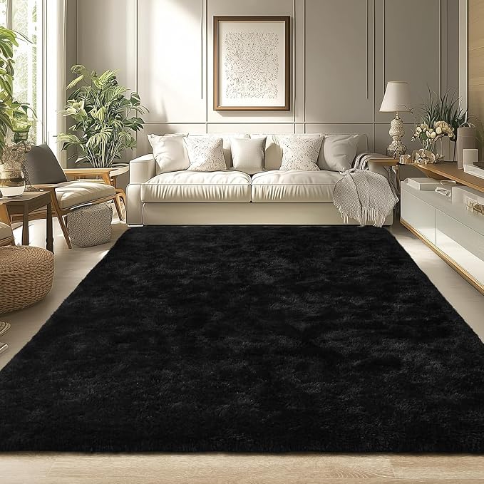 Merelax Soft Area Rug for Livingroom Bedroom, Machine Washable 5x8 Black Rugs - Image 7