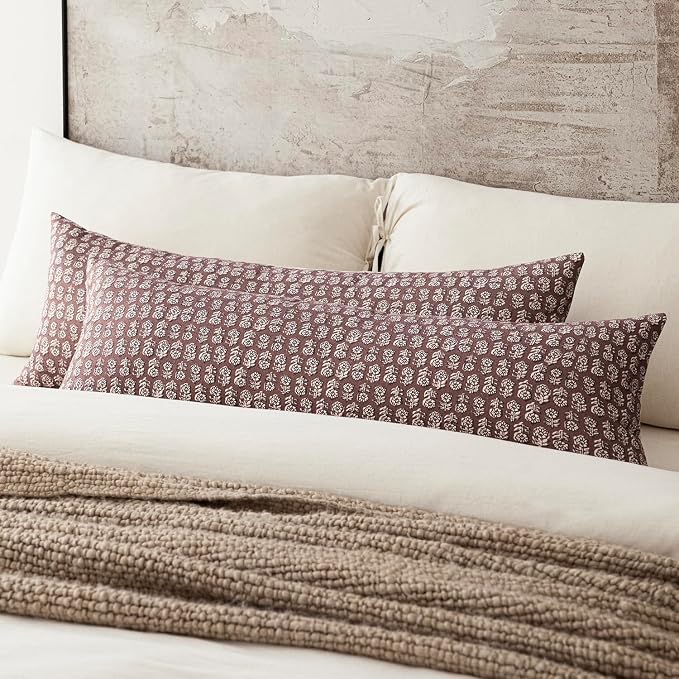 Foindtower Set of 2 Decorative Vintage Long Lumbar Throw Pillow Covers Neutral - Image 5