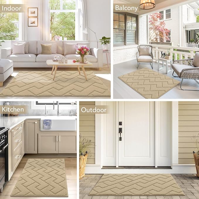 hicorfe Indoor Door Mat, Non Slip Door Mats, Absorbent Resist Dirt Entrance - Image 8