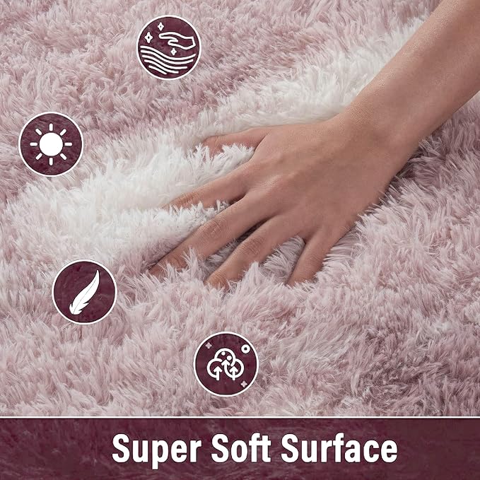 Meralax Abstract Pink Area Rugs - Image 7