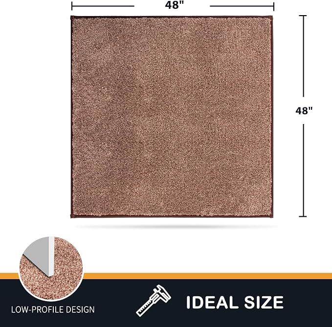 PURRUGS Dirt Trapping Door Mat 48" x 48", Non-Slip Machine Washable Entryway Rug - Image 2