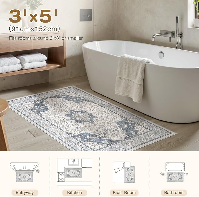 cotiled 3x5 Area Rugs Large Washable Rugs - Image 7