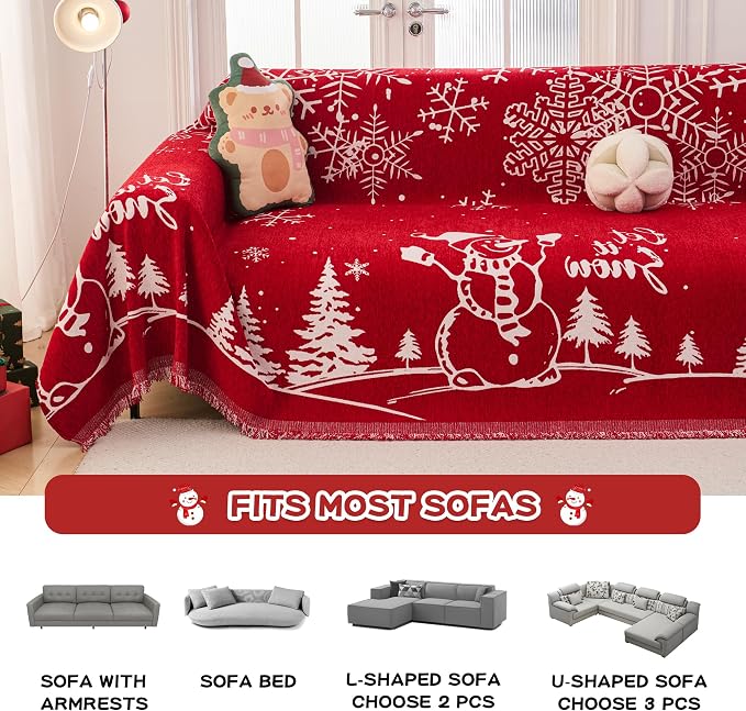 MEETSKY Christmas Sofa Cover Couch Covers - Image 7