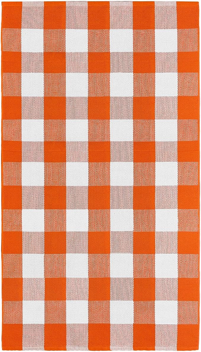 IOHOUZE Fall Buffalo Plaid Check Rug Outdoor Doormat 3x5 Ft Washable Woven - Image 8