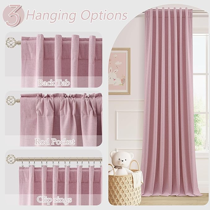 Guken 100% Blackout Curtains 90 Inch Length 2 Panels Set - Image 6
