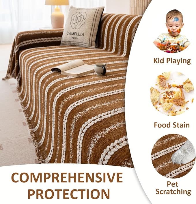 VClife Sofa Cover Bohemian Striped Pattern Couch Cover - Image 8