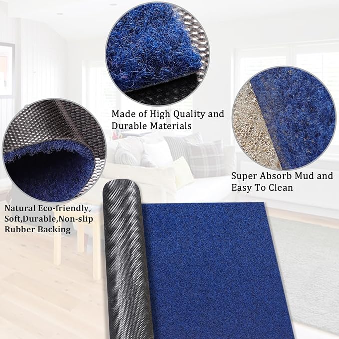 AAZZKANG Set of 2 Outdooor Indoor Utility Multipurpose Mat Non Slip Plain - Image 4