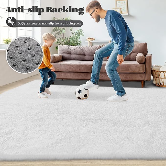 5x7 Area Rug for Living Room: Fluffy Shag Soft Washable Rugs Fuzzy Plush Indoor - Image 8
