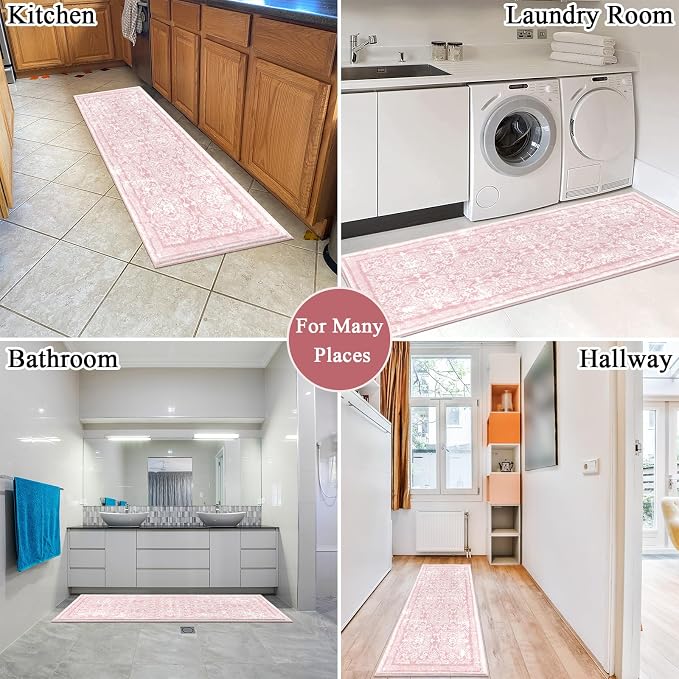 Vaukki Hallway Runner Rug, Vintage Shaggy Soft Laundry Rug Runner, Non Slip - Image 3
