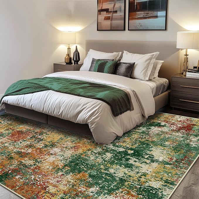 Washable Area Rugs 6'x9' Non-Slip Modern Abstract Soft - Image 2