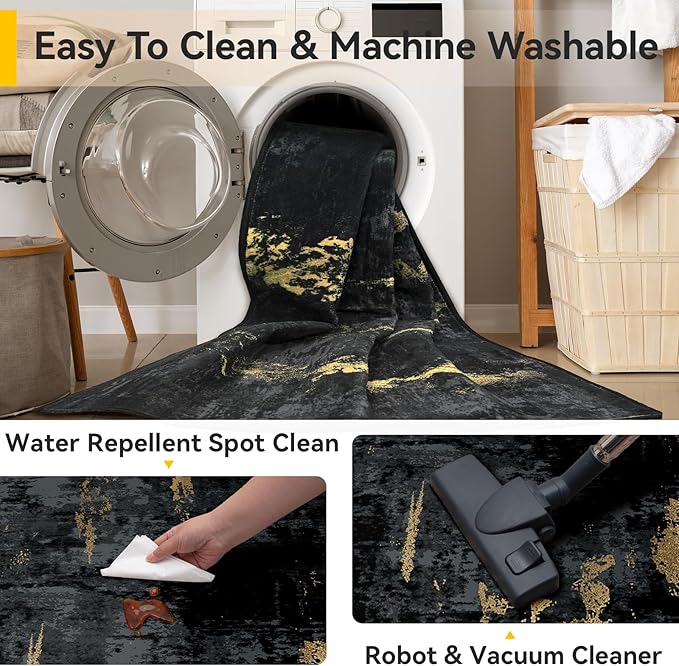 Washable Area Rugs 6'x8' Non-Slip Modern Abstract Soft - Image 6