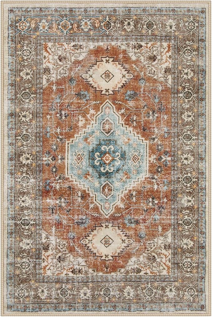 Lahome Oriental Small Rugs for Entryway, 2x3 Rug Non Slip Washable Fall Door - Image 7