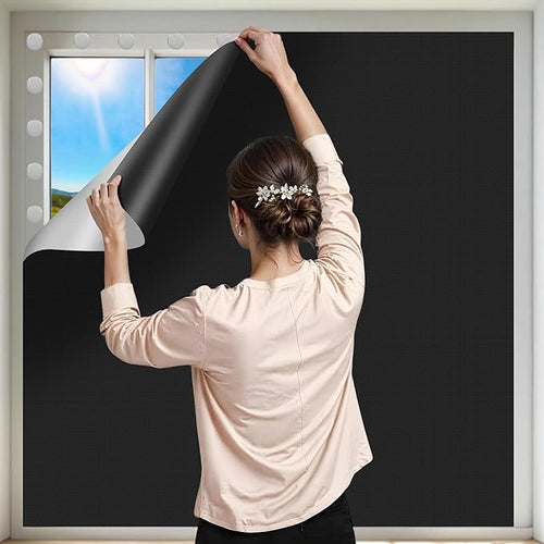100% Blackout Curtains for Bedroom 2 Pack 79"x57" Portable Window Blinds Cover by ZUNGOUMC