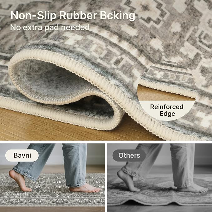 Bavni Area Rugs for Living Room, 5x7 Area Rugs Non-Slip Washable，Ultra-Thin - Image 5