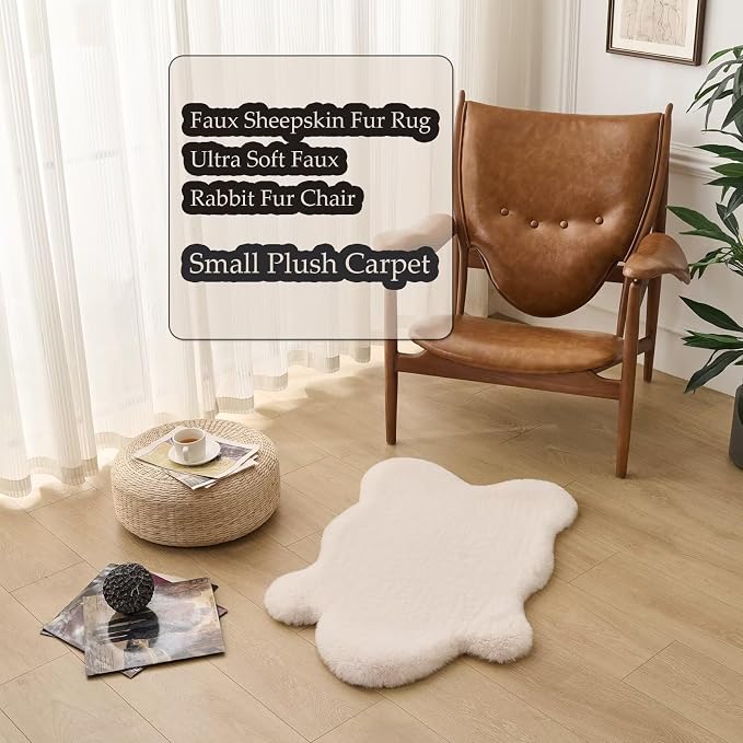 1700GSM Fuzzy Faux Sheepskin Fur Area Rug, Extra Soft Faux Fur Mat, Fluffy - Image 5