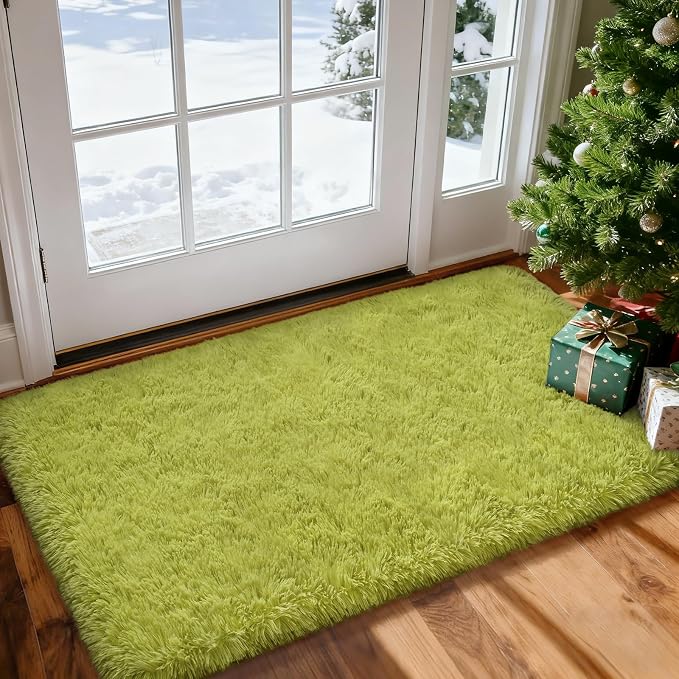Merelax Fluffy Shaggy Small Area Rug, Mini Fuzzy Plush Throw Rug, Soft Non-Slip - Image 3