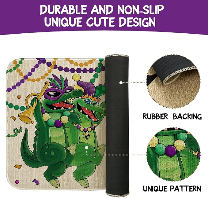 Mardi Gras Door Mat, Entryway Front Porch Welcome Mat - Image 7