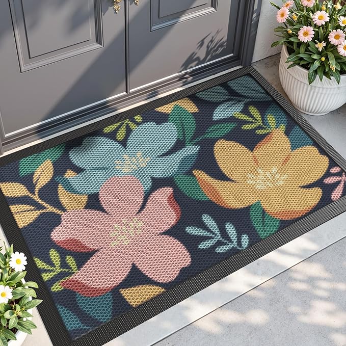 DEXI Front Door Mat Outside Entrance, Spring Welcome Entryway Doormat Dirt by DEXI