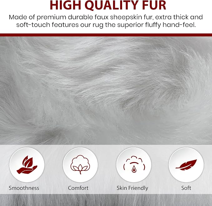 Free Shape Luxury Soft Fluffy Shag Area Rug Octo 8 Pelts 6'x8', 180x240 cm - Image 3