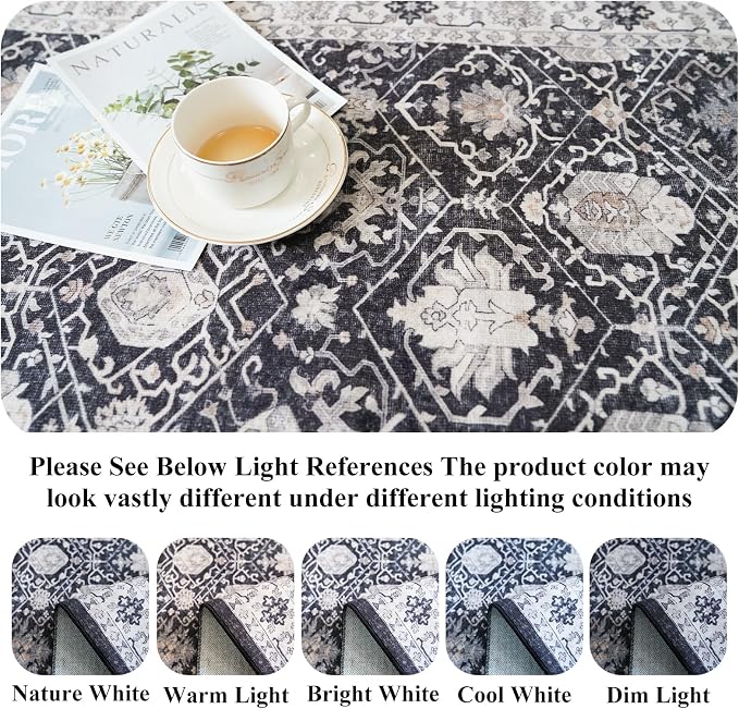 Washable 4x8 Hallway Runner Rug: Vintage 8ft Soft Runners - Image 3