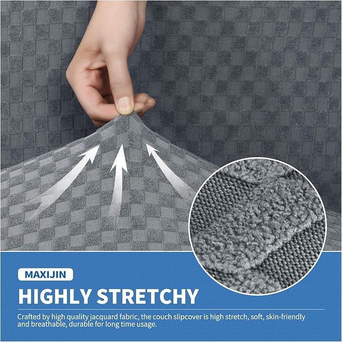 MAXIJIN 4 Piece Jacquard Extra Large Couch Covers - Image 5