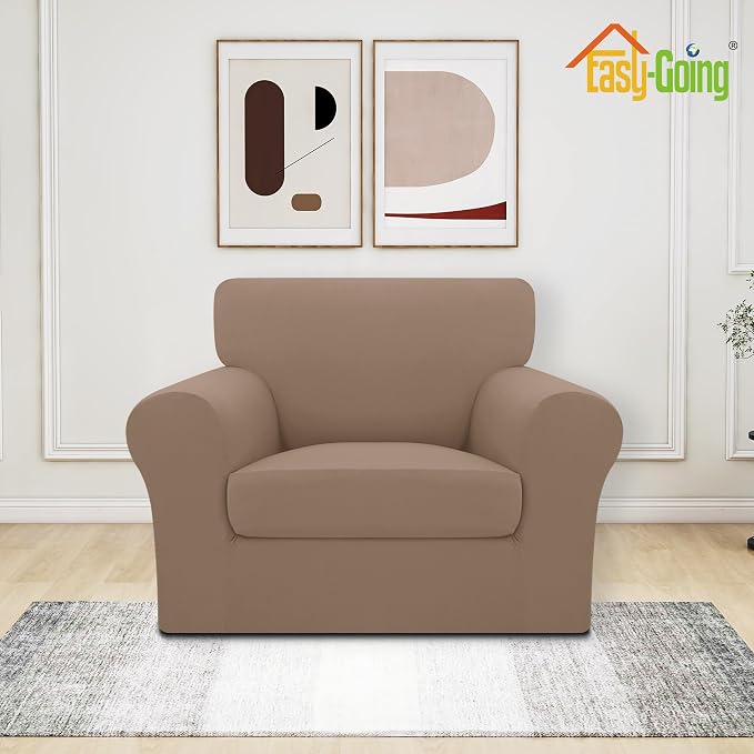 Easy-Going 3 Pieces Stretch Chair Cover Washable Chair Slipcover Set - Image 2