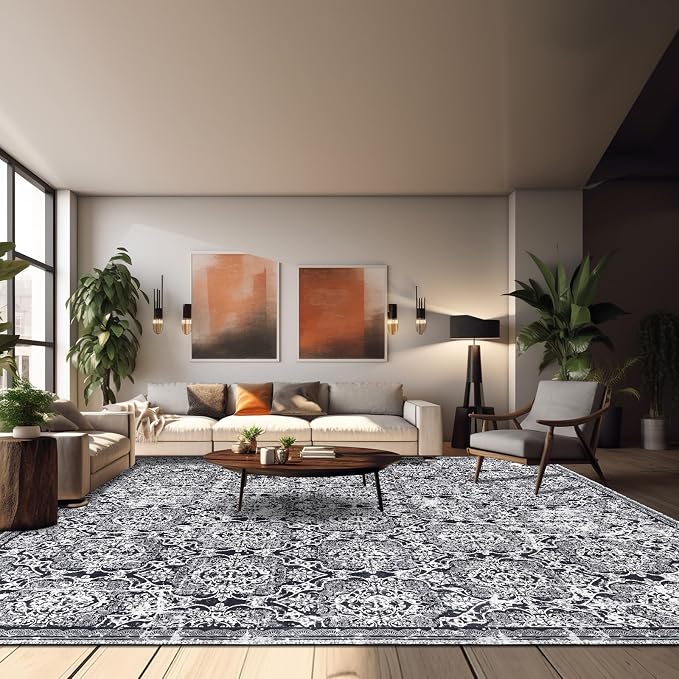 Vaukki Living Room Rug, Vintage Shaggy Soft Laundry Rug, Non Slip Kitchen Area - Image 6